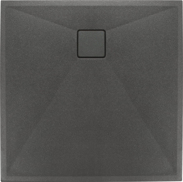 Deante Correo brodzik kwadratowy płaski 90x90 granit antracyt KQRT41B