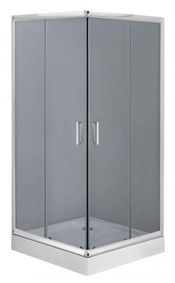Deante Funkia kabina kwadratowa drzwi rozsuwane 80x80 chrom szkło grafitowe KYC442K