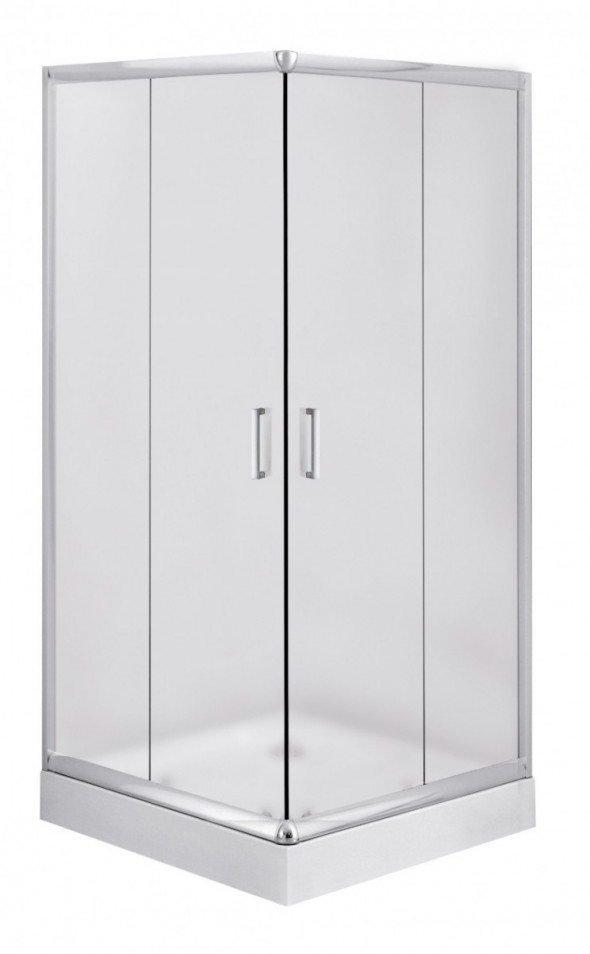 Deante Funkia kabina kwadratowa drzwi rozsuwane 90x90 chrom szkło szronione KYC641K