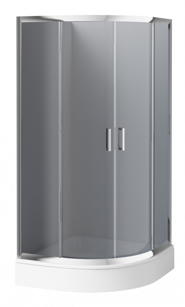 Deante Funkia kabina półokrągła drzwi rozsuwane 80x80 chrom szkło grafitowe KYP452K