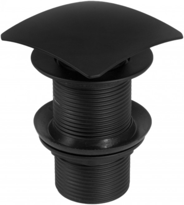 Deante korek umywalkowy click-clack kwadratowy bez przelewu czarny NHCB11A