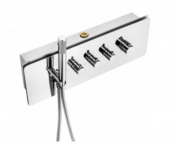 Deante Multibox podtynkowa bateria termostatyczna prysznicowo-wannowa z zestawem prysznicowym chrom połysk NAC09CT