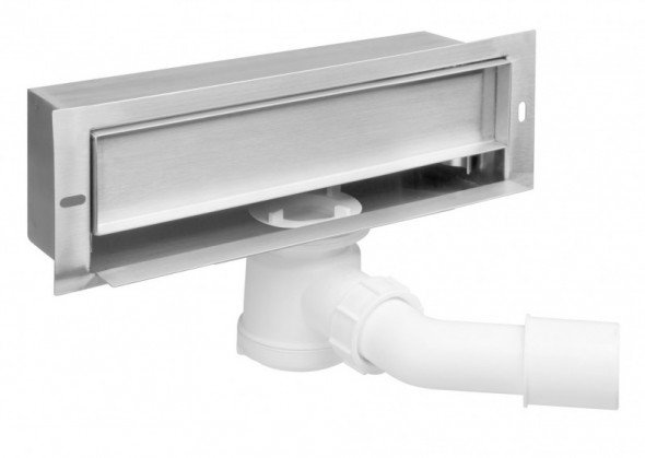 Deante odpływ liniowy ścienny z rusztem do zabudowy z niskim syfonem KOW003A