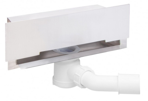 Deante odpływ liniowy ścienny z rusztem pełnym z niskim syfonem stal KOW003D