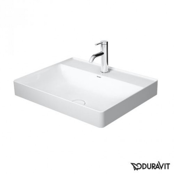 Duravit DuraSquare umywalka stawiana na blat z otworem na baterię 60 cm biała 2354600041
