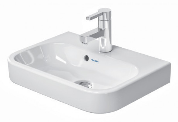 Duravit Happy D.2 umywalka meblowa mała z przelewem, z otworem na baterię 50x36 cm biały alpin 0710500000