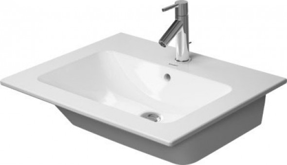 Duravit Me by Starck umywalka meblowa z przelewem, z jednym otworem pod baterię 63 cm 63x49 biały satynowy mat 2336633200