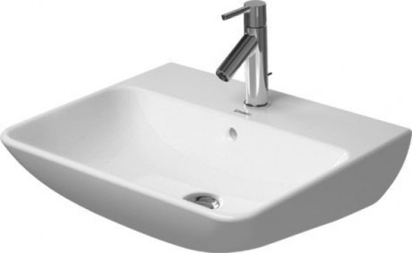 Duravit Me by Starck umywalka wisząca z przelewem, z  jednym otworem 55 cm 55x44 biały satynowy mat 2335553200
