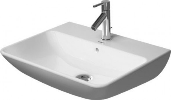Duravit Me by Starck umywalka wisząca z przelewem, z  jednym otworem 60 cm 60x46 biały satynowy mat 2335603200