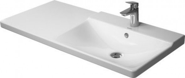 Duravit P3 Comforts umywalka meblowa 105x50 cm z przelewem, z otworem na baterię , komora po prawej stronie biały alpin 2334100000