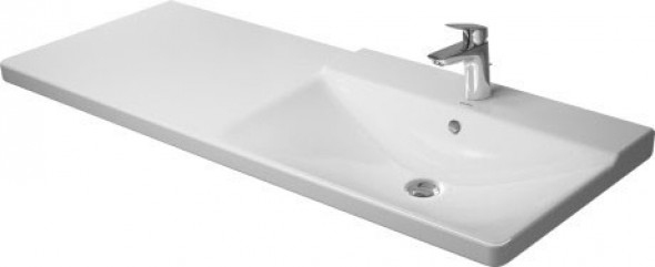 Duravit P3 Comforts umywalka meblowa 125x50 cm z przelewem, z otworem na baterię , komora po prawej stronie biały alpin 2334120000