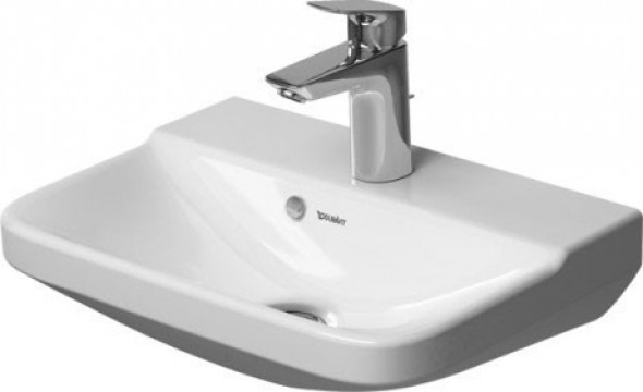 Duravit P3 Comforts umywalka wisząca 45x32 cm z przelewem, bez otworu na baterię biały alpin 0716450060