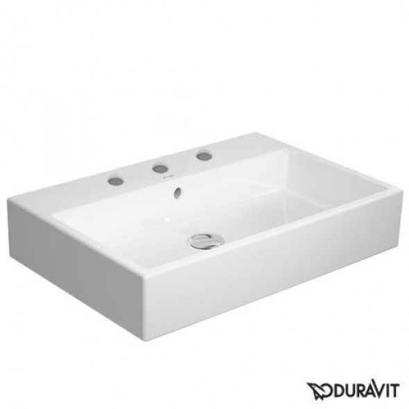 Duravit Vero Air umywalka meblowa 70 cm z przelewem i 3 otworami na baterię biały 2350700030