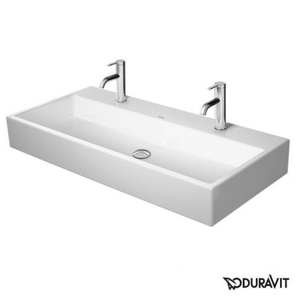 Duravit Vero Air umywalka szlifowana 100 cm bez przelewu z 2 otworami na baterię biały 2350100072