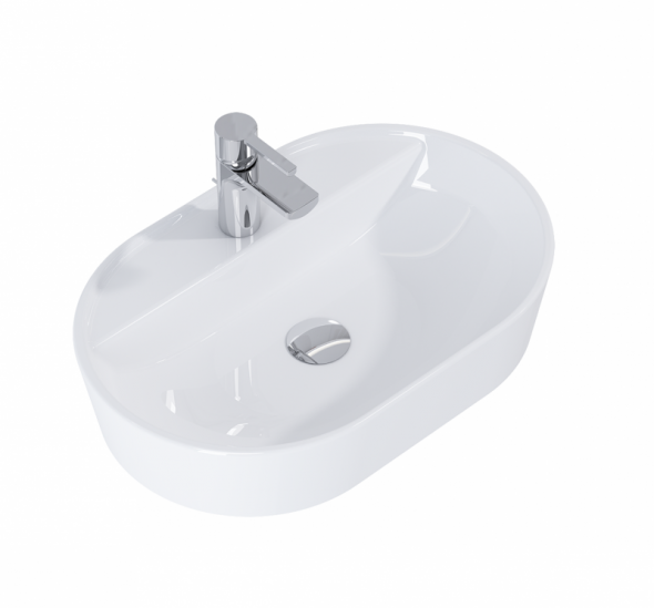 Elita Babette umywalka nablatowa ceramiczna 62x41 biała 145079