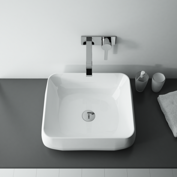 Elita Etno umywalka nablatowa ceramiczna 45x40 biała 145039