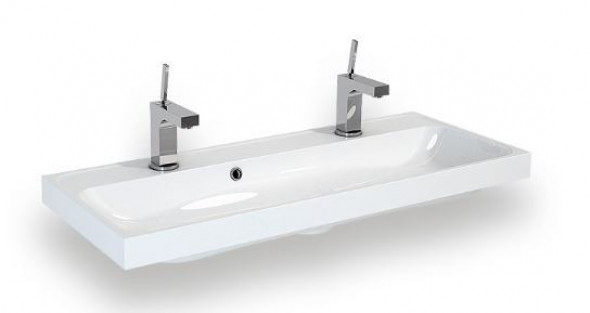 Elita Kwadro 100 DUO umywalka meblowa z konglomeratu z dwoma otworami  22052011