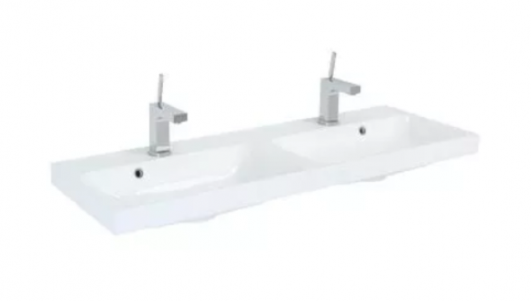 Elita Kwadro 120 DUO umywalka meblowa z konglomeratu z dwoma otworami 22054007N