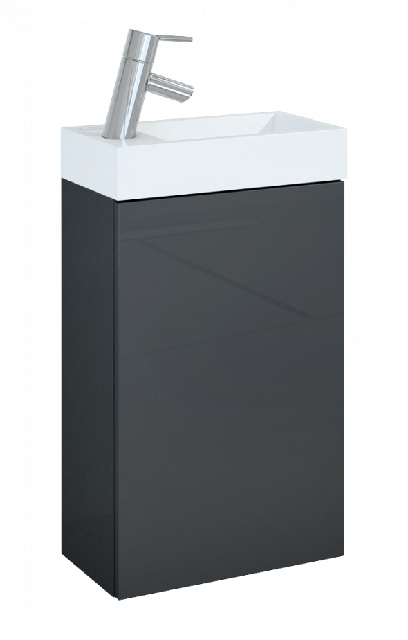 Elita Young Basic SET Anthracite zestaw szafka biała + umywalka 166042