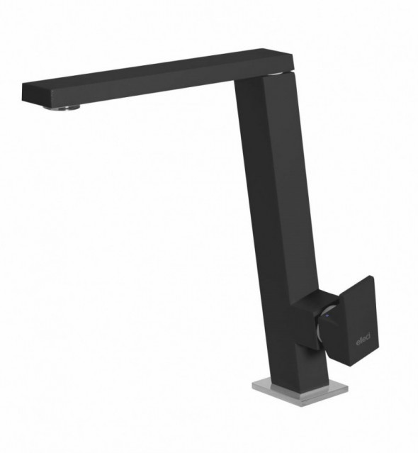 Elleci Blade bateria kuchenna zlewozmywakowa z obrotową wylewką Keratek K86 czarny MKKBLA86