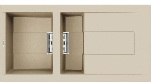 Elleci Smart 475 zlewozmywak 1,5 komory z ociekaczem wpuszczany w blat K95 szampan KeratekPlus LKI47595SMT
