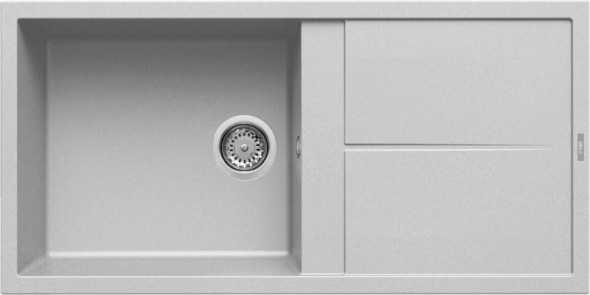 Elleci Unico 480 zlewozmywak 1 komora z ociekaczem wpuszczana w blat M79 aluminium Metaltek LMU48079