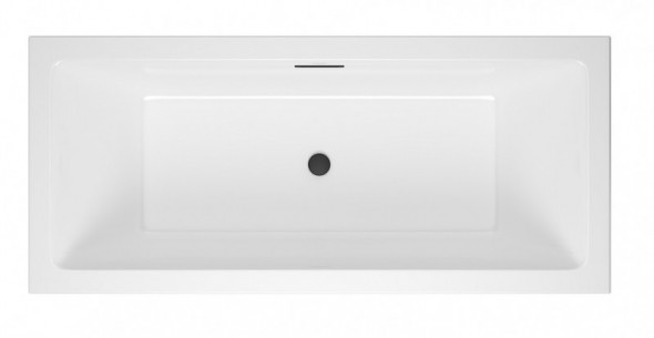 Excellent Heaven Slim wanna prostokątna 170x75 z syfonem czarny mat i nogami WAEX.HEV17WHS + ARIN.FLOW.BL