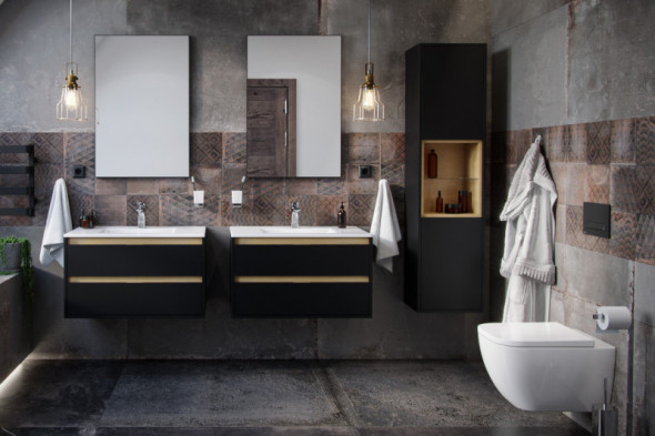 Excellent Kuadro lustro prostokątne 80x60 czarny mat DOEX.KU080.060.BL