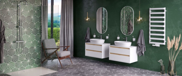 Excellent Revia lustro owalne 100x50 w ramie biały mat DOEX.RE100.050.WH