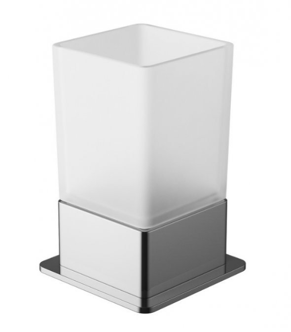 Excellent Riko kubek szklany stojący chrom połysk DOEX.1614CR