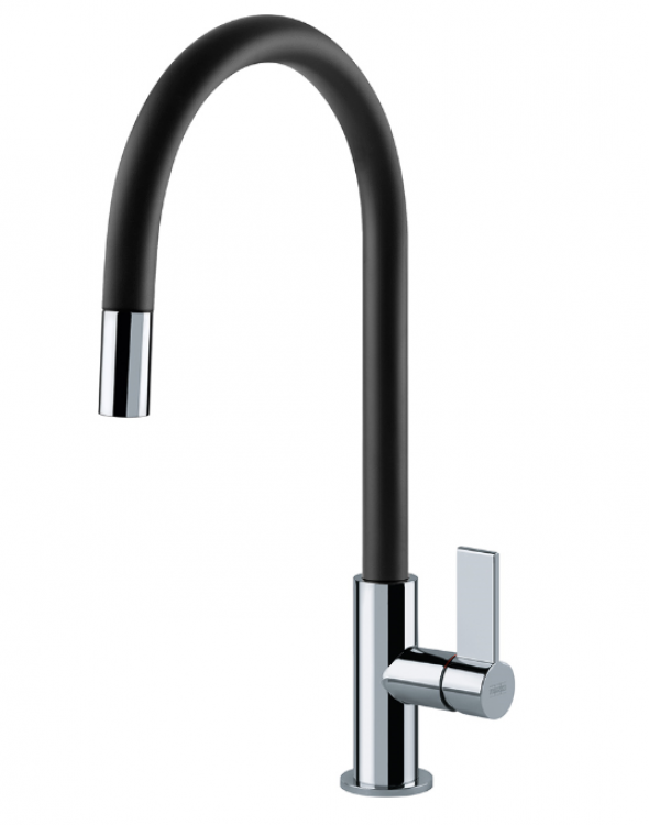 Franke Ambient Evo bateria kuchenna z wyciąganą wylewką chrom/czarny 115.0373.950