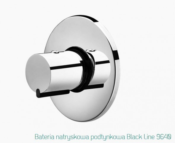 Fromac Black Line bateria prysznicowa podtynkowa czarny mat/chrom 9640