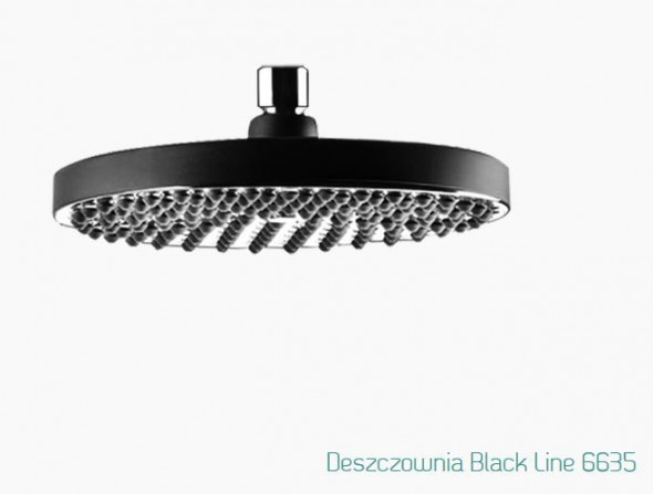 Fromac Black Line deszczownica głowica prysznicowa okrągła 20x20 czarny mat/chrom 6635