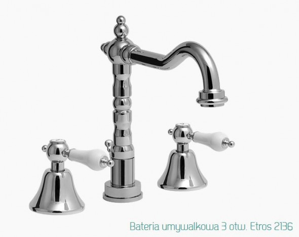 Fromac Etros bateria umywalkowa 3-otworowa z korkiem automatycznym chrom 2136