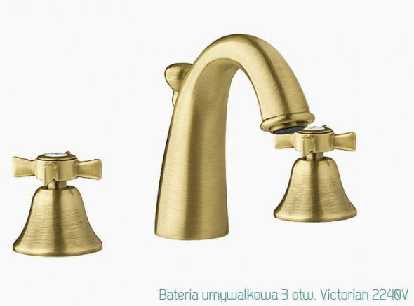 Fromac Victorian bateria umywalkowa 3-otworowa z korkiem automatycznym brąz antyczny 2240VBR