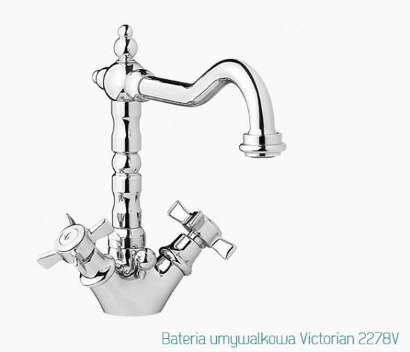 Fromac Victorian bateria umywalkowa wysoka z korkiem automatycznym chrom 2278V