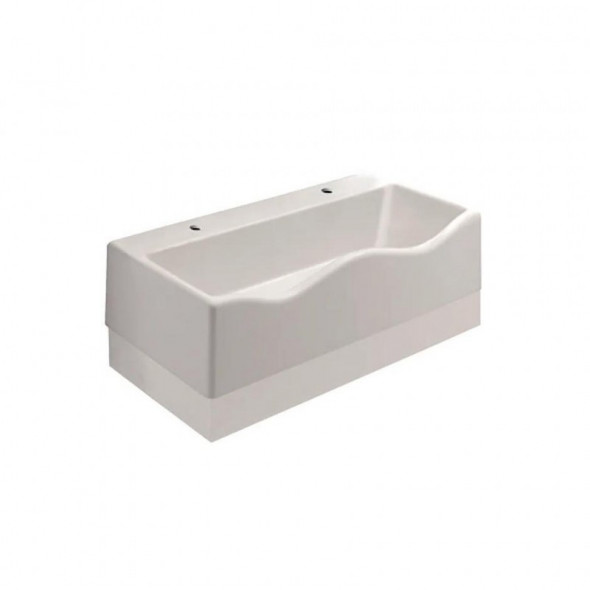 Geberit Bambini umywalka wisząca dla dzieci z dwoma otworami na baterię bez przelewu 90x41,5 cm cm Varicor biel alpejska 430200016