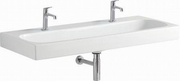 Geberit Citterio umywalka meblowa z dwoma otworami na baterię bez przelewu 120x50 cm ceramika biały 500.553.01.1