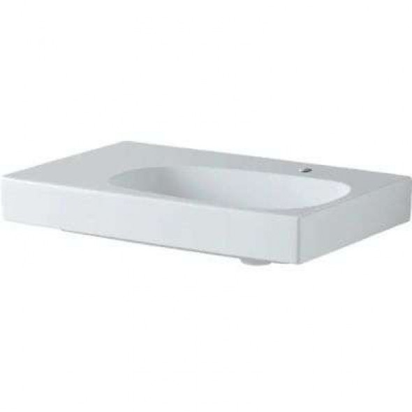 Geberit Citterio umywalka meblowa z otworem na baterię bez przelewu z półką po lewej stronie 75x50 cm ceramika biały 500.546.01.1