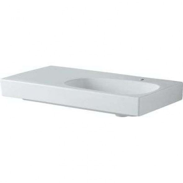 Geberit Citterio umywalka meblowa z otworem na baterię bez przelewu z półką po lewej stronie 90x50 cm ceramika biały 500.549.01.1