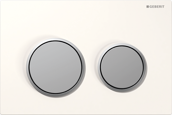 Geberit Omega 20 przycisk do stelaża biały / chrom matowy / chrom matowy 115.085.KL.1