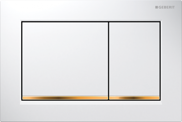 Geberit Omega 30 przycisk do stelaża biały / złoty / biały 115.080.KK.1