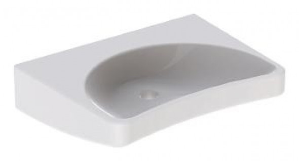 Geberit Paracelsus umywalka wisząca bez otworu na baterię bez przelewu dla osób niepełnosprawnych 64x49 cm ceramika biały 251060000