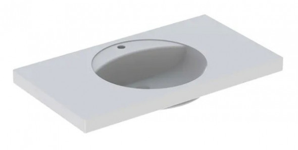 Geberit Preciosa umywalka wisząca bez otworu na baterię bez przelewu z powierzchnią odkładczą 100x55 cm ceramika biały 124230000