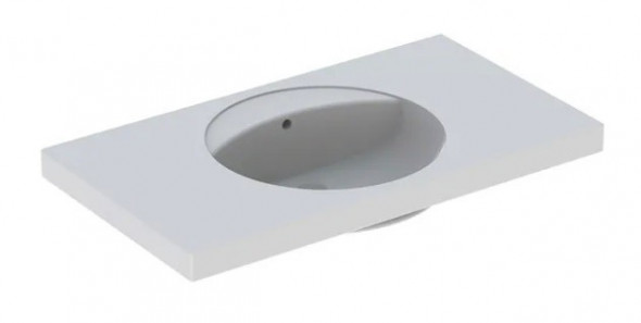 Geberit Preciosa umywalka wisząca bez otworu na baterię z przelewem z powierzchnią odkładczą 100x55 cm ceramika biały 124220000