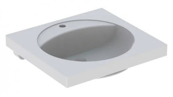 Geberit Preciosa umywalka wisząca z otworem na baterię bez przelewu z powierzchnią odkładczą 60x55 cm ceramika biały 253230000