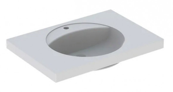 Geberit Preciosa umywalka wisząca z otworem na baterię bez przelewu z powierzchnią odkładczą 80x55 cm ceramika biały 124283000