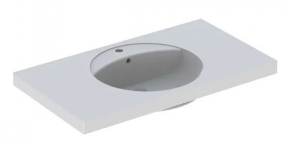 Geberit Preciosa umywalka wisząca z otworem na baterię z przelewem z powierzchnią odkładczą 100x55 cm ceramika biały 124200000