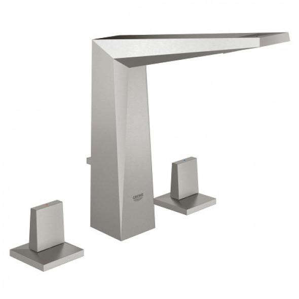 Grohe Allure Brilliant bateria umywalkowa trzyotworowa z korkiem stal nierdzewna 20344DC0