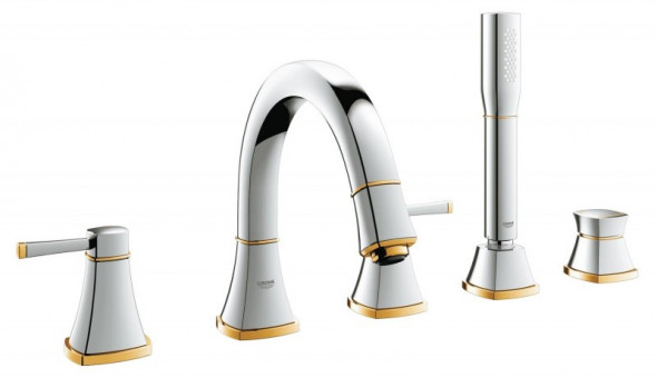 Grohe Grandera bateria wannowa pięciootworowa chrom/złoty 19919IG0